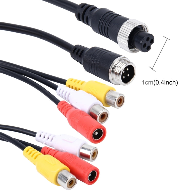 2 PCS 1 in 3 Ways Car Auto Monitor Camera DVR Male and Female 4 Pin Video Power Extension Cable Cord, Length: 34cm