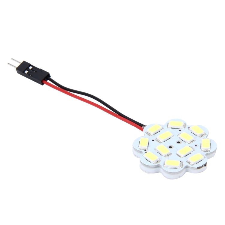 2 PCS 3W 200 LM 6000K Flower Shape Car Auto Interior Doom Reading Light with 12 SMD-5630 LED Lamps Bicuspid and T10 Adapter Cable, DC 12V