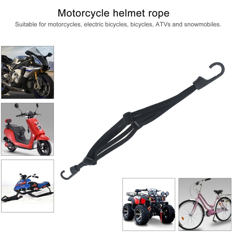 Motorcycle Elastic Fix Helmet Rope with 2 Hooks, Length: 60cm