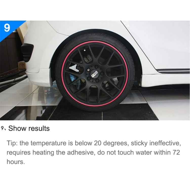 Universal Decorative Scratchproof Stickup 8M Flexible Car Wheel Hub TRIM Mouldings Shining Decoration Strip