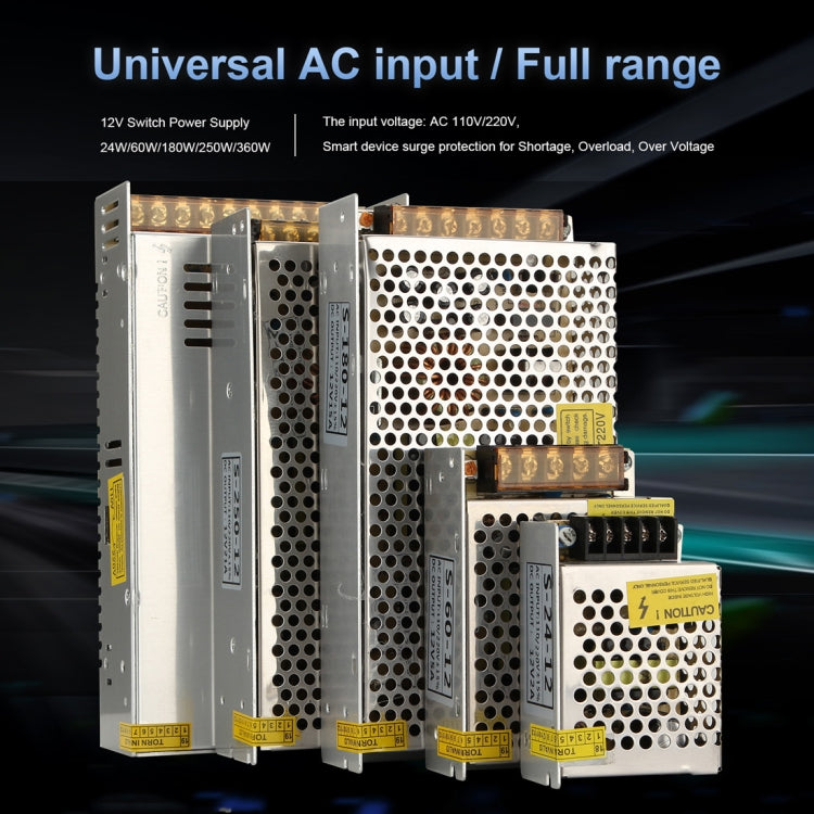 S-24W-12 24W AC 220V to DC 12V 2A Car Regulated Switching Power Supply