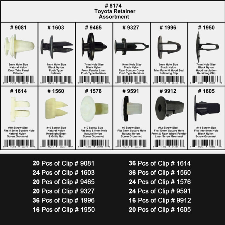 292 PCS Car Retainer Clips Assortment Car Panel Trim Plastic Fasteners Rivet Clips Set