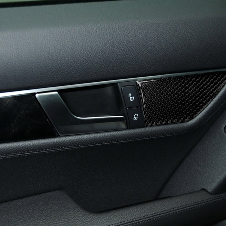 2 PCS German Flag Car Carbon Fiber Right Drive Seat Adjustment Panel Decorative Sticker for Mercedes-Benz W204 2007-2013