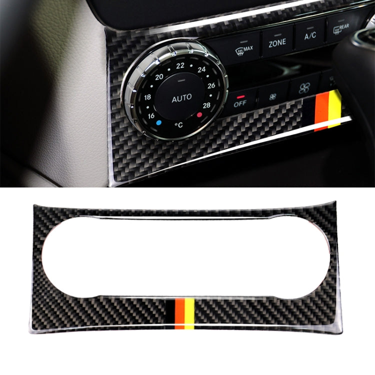 Car German Flag Carbon Fiber Air Conditioning Knob Control Panel Decorative Sticker for Mercedes-Benz W204 C Class 2011-2013