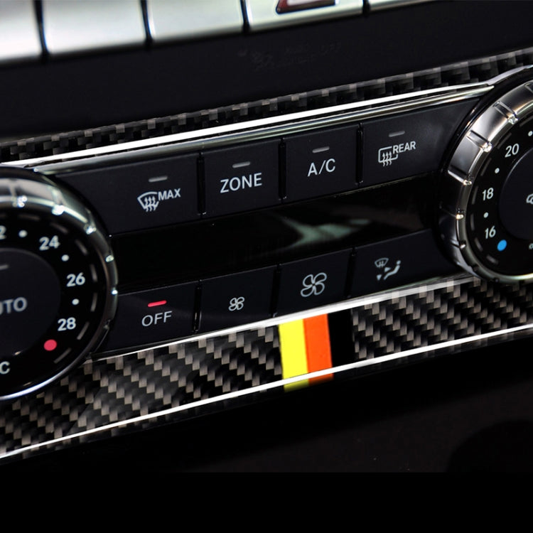Car German Flag Carbon Fiber Air Conditioning Knob Control Panel Decorative Sticker for Mercedes-Benz W204 C Class 2011-2013