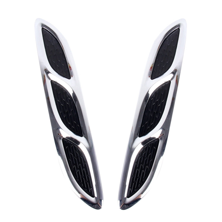 2PCS V-623 JDM Style Plastic Decorative Air Flow Intake Turbo Bonnet Hood Side Vent Cover With Self-adhesive Stick