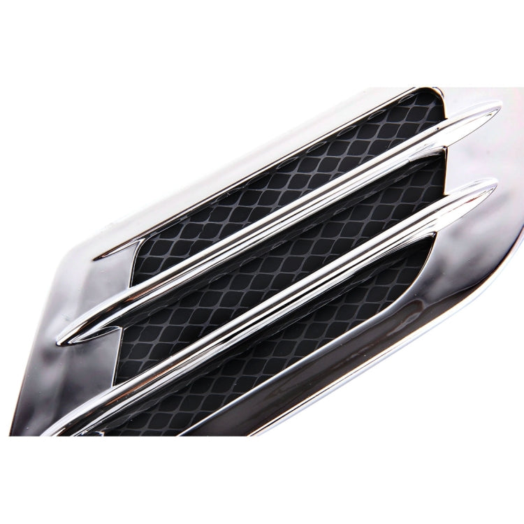 2 PCS Euro Style Plastic Decorative Air Flow Intake Turbo Bonnet Hood Side Vent Grille Cover With Self-adhesive Sticker