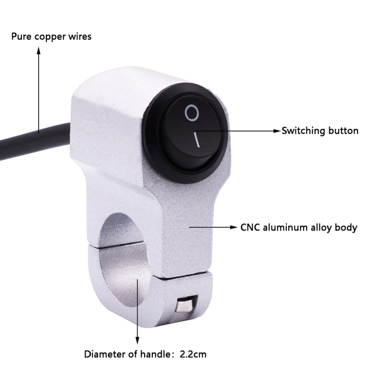 Motorcycle Headlight Auxiliary Light Aluminum Alloy Switches with Lock