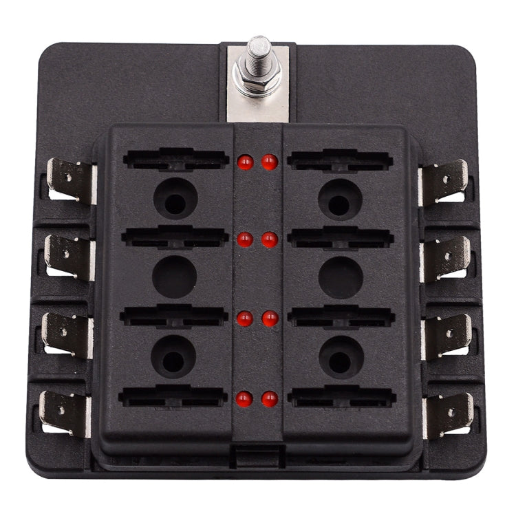 1 in 8 Out Fuse Box PC Terminal Block Fuse Holder Kits with LED Warning Indicator for Auto Car Truck Boat