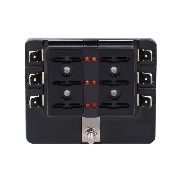 1 in 6 Out Fuse Box PC Terminal Block Fuse Holder Kits with LED Warning Indicator for Auto Car Truck Boat