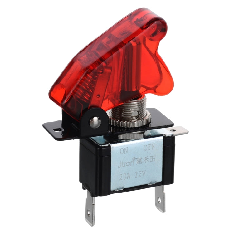 Jtron DV 12V Carbon Fiber Surface Panel Car Toggle Switch with Red LED Indicator