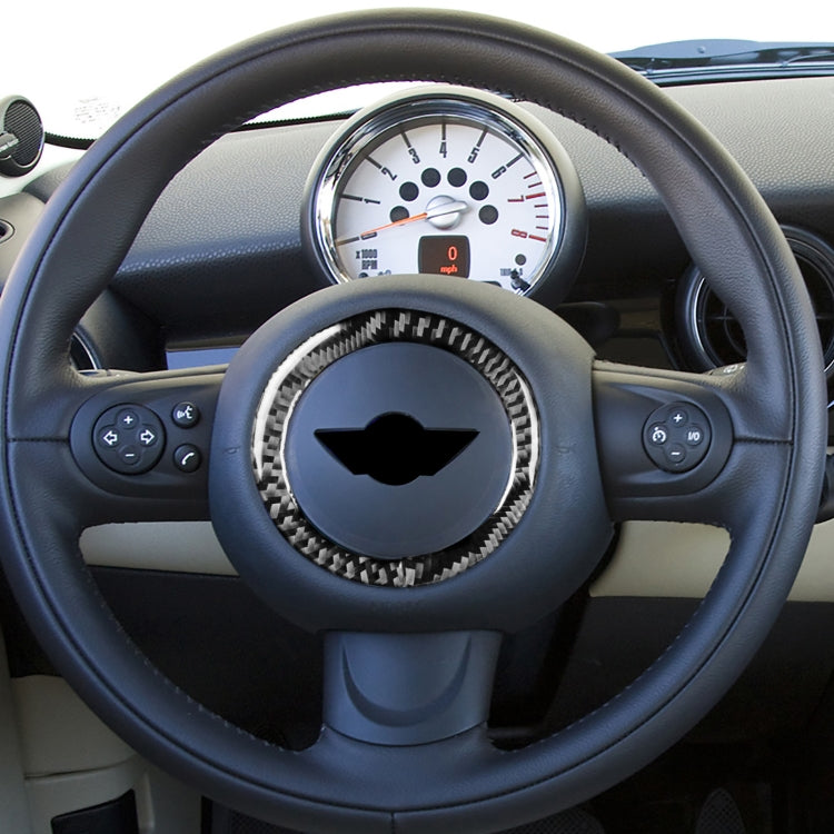 Car Steering Wheel R Chassis Carbon Fiber Decorative Sticker for BMW MINI R55 / R56 / Countryman R60 / Paceman R61