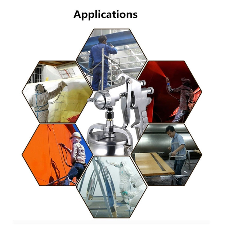 W-77 Paint Spray Gun Sprayer lower Pot Pneumatic Tool for Home Car, Hole diameter: 3mm