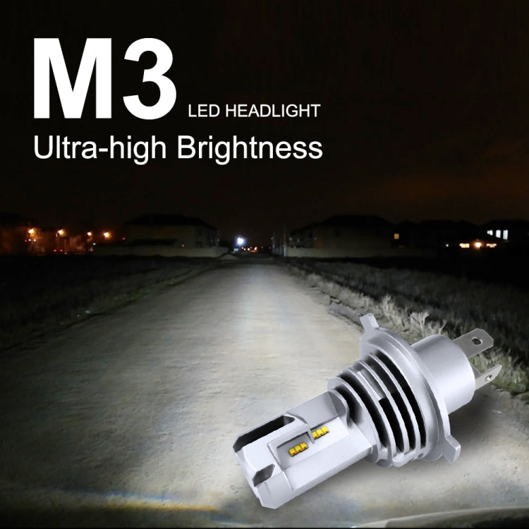 2 PCS M3 H4 DC9-32V / 17W / 6500K / 2000LM IP68 Car LED Headlight Lamps