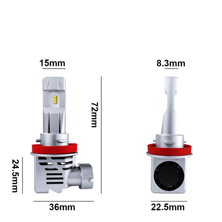 2 PCS M3 H8 / H9 / H11 DC9-32V / 17W / 6500K / 2000LM IP68 Car LED Headlight Lamps