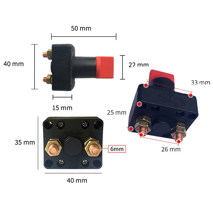 Car Motorcycles Battery Selector Isolator Disconnect Rotary Switch Cut