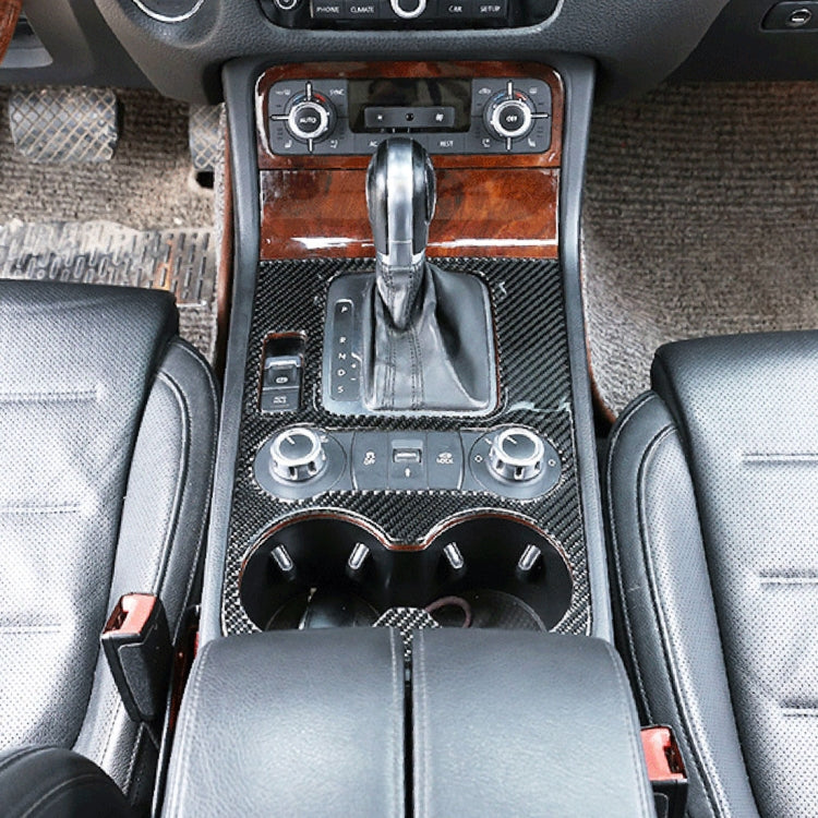 Car Carbon Fiber Gearshift Panel Frame Decorative Sticker for Volkswagen Touareg