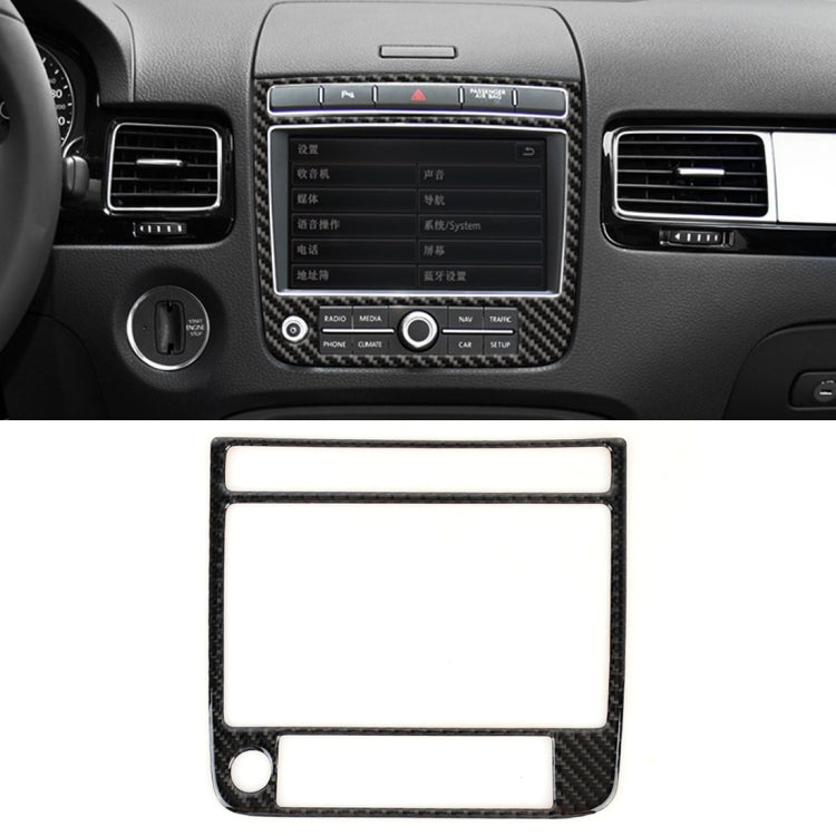Car Carbon Fiber Navigation Panel Decorative Sticker for Volkswagen Touareg