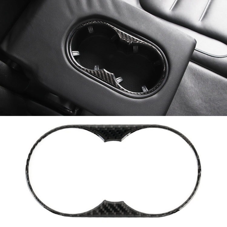 Car Carbon Fiber Rear Armrest Water Cup Holder Panel Decorative Sticker for Volkswagen Touareg