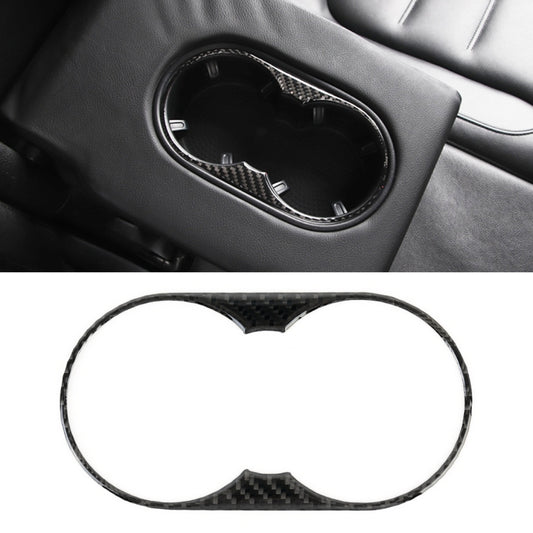Car Carbon Fiber Rear Armrest Water Cup Holder Panel Decorative Sticker for Volkswagen Touareg