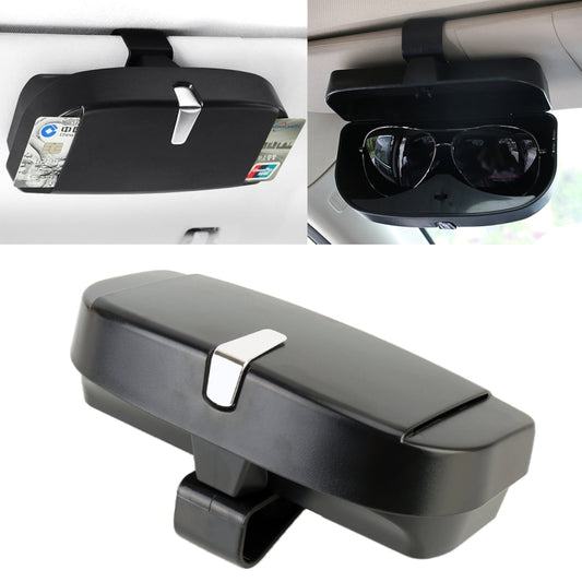 Car Multi-functional Glasses Case Sunglasses Box with Card Slot, Flat Style