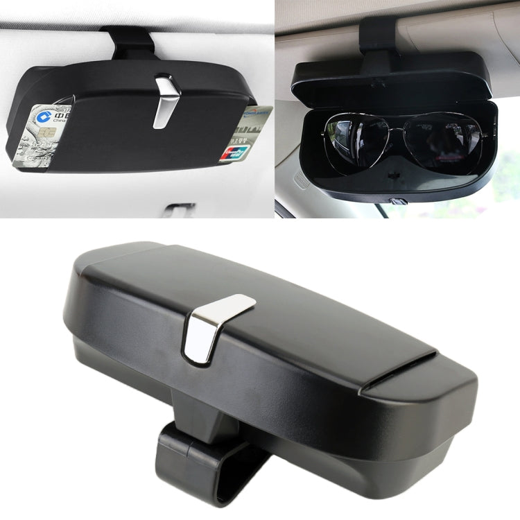 Car Multi-functional Glasses Case Sunglasses Box with Card Slot, Flat Style, Flat Style (Beige), Flat Style (Black), Flat Style (Pink), Flat Style (Grey)