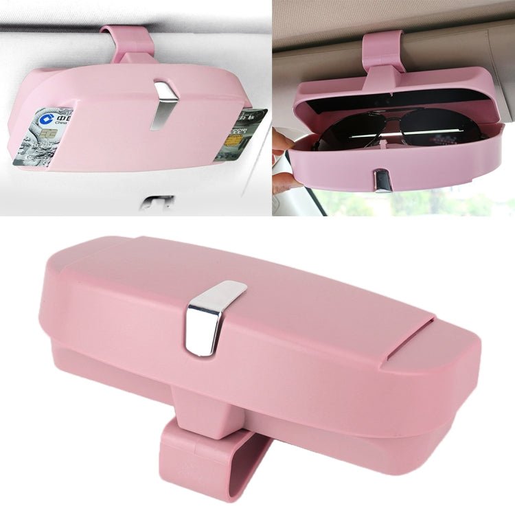 Car Multi-functional Glasses Case Sunglasses Box with Card Slot, Flat Style, Flat Style (Beige), Flat Style (Black), Flat Style (Pink), Flat Style (Grey)