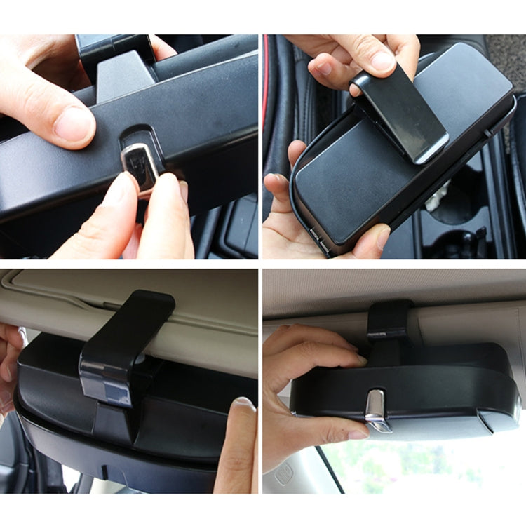 Car Multi-functional Glasses Case Sunglasses Box with Card Slot, Flat Style, Flat Style (Beige), Flat Style (Black), Flat Style (Pink), Flat Style (Grey)