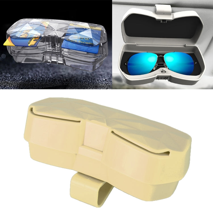 Car Multi-functional Glasses Case Sunglasses Storage Holder with Card Slot, Diamond Style