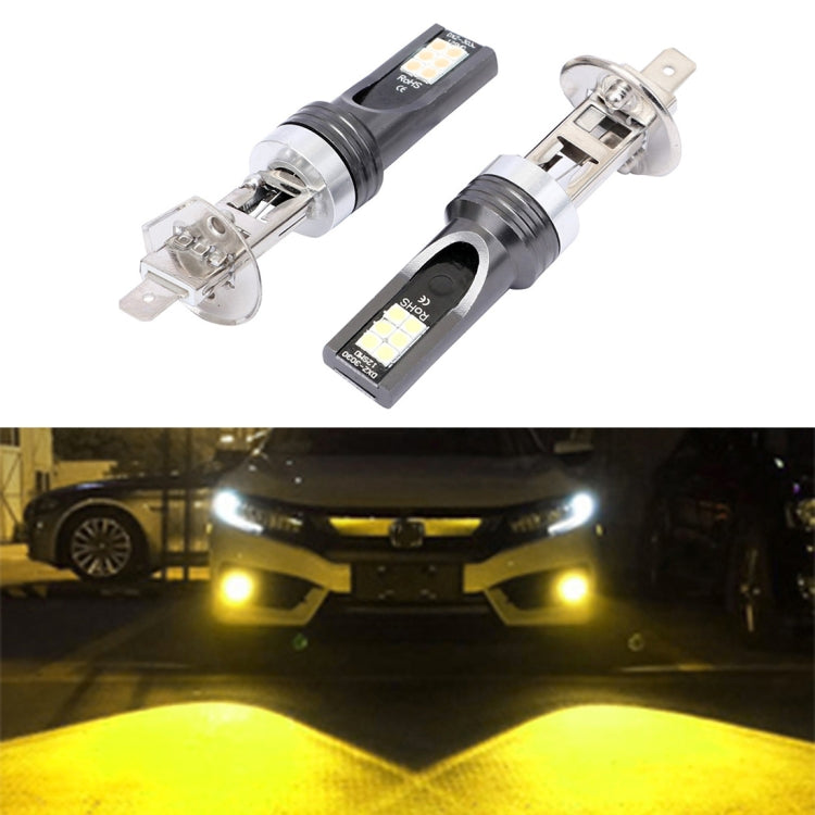 2 PCS H1 DC12V-24V / 12W / 3000K / 800LM 12LEDs SMD-3030 Car LED Fog Light