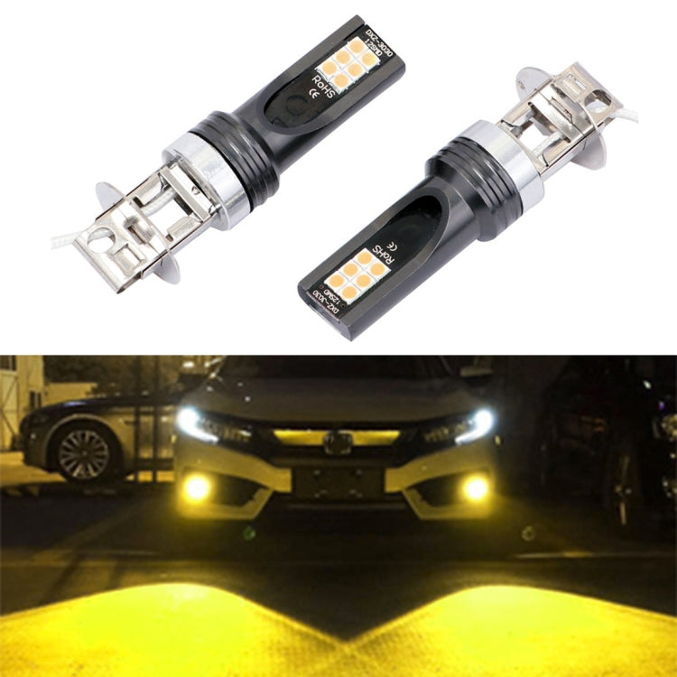 2 PCS H3 DC12V-24V / 12W / 3000K / 800LM 12LEDs SMD-3030 Car LED Fog Light