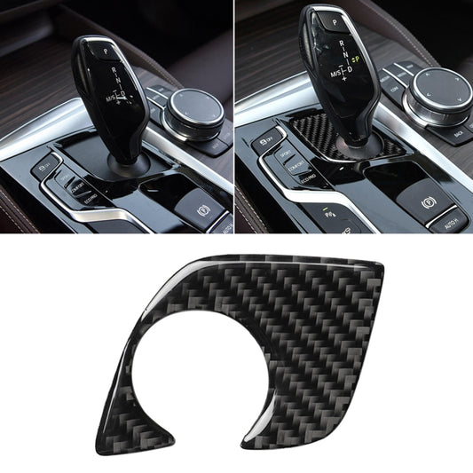 Car Carbon Fiber Gear Lever Lower Panel Decorative Sticker for BMW 5 Series G38 528Li / 530Li / 540Li 2018, Left Drive