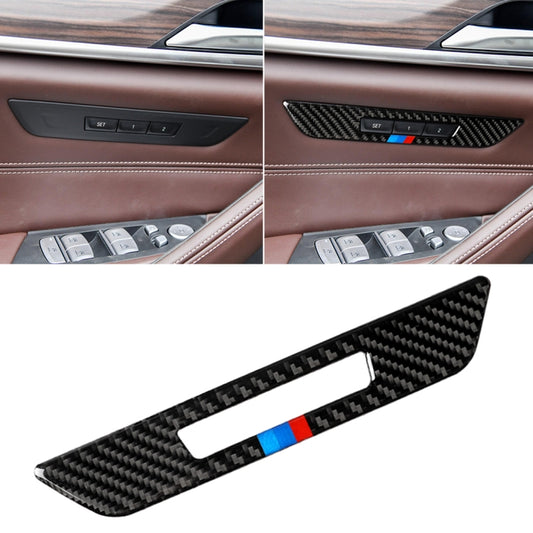 Car Tricolor Carbon Fiber Seat Memory Button Decorative Sticker for BMW 5 Series G38 528Li / 530Li / 540Li 2018