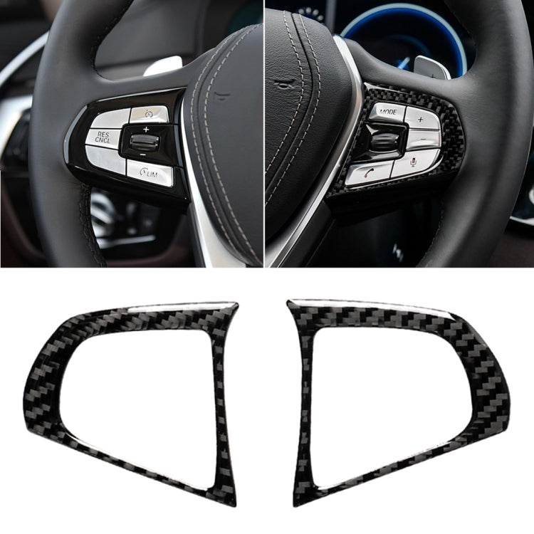 Car Carbon Fiber Steering Wheel Button Configuration B Decorative Sticker for BMW 5 Series G30/G38 X3 G01/G08