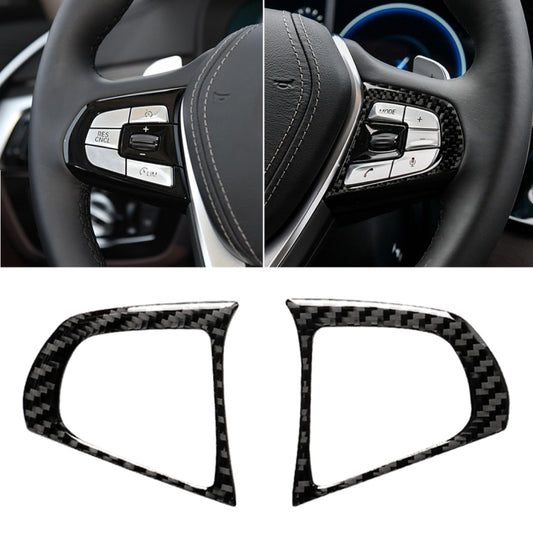 Car Carbon Fiber Steering Wheel Button Configuration B Decorative Sticker for BMW 5 Series G30/G38 X3 G01/G08