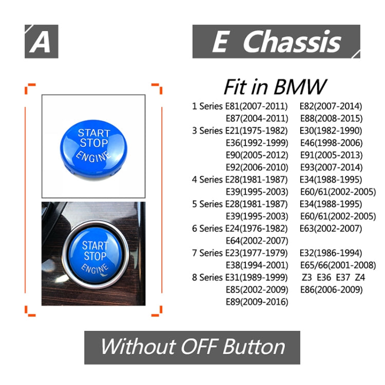 Car Engine Start Key Push Button Cover for BMW E90 Chassis