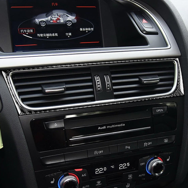 Car Carbon Fiber Air Conditioning Air Outlet Frame Decorative Sticker for Audi A4 B8 2009-2016 / A5 2008-2017 / Q5 2009-2017&#8203;, Left Drive