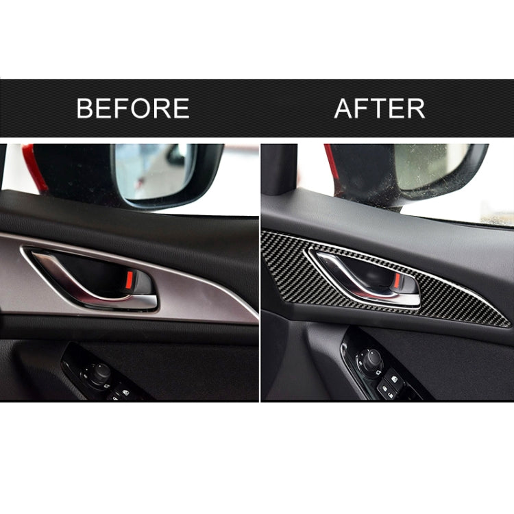 2 PCS Car Carbon Fiber Door Inner Handle Outer Frame Decorative Sticker for Mazda Axela 2014 / 2017-2018