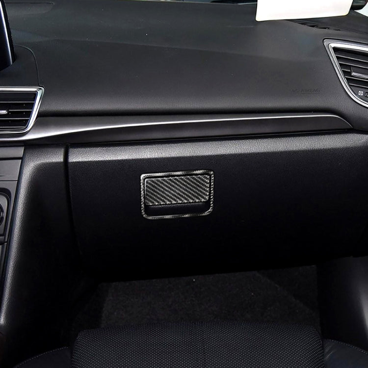 Car Carbon Fiber Front Passenger Seat Storage Box Decorative Sticker for Mazda Axela 2017-2018