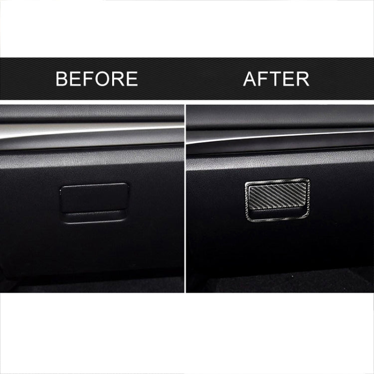 Car Carbon Fiber Front Passenger Seat Storage Box Decorative Sticker for Mazda Axela 2017-2018