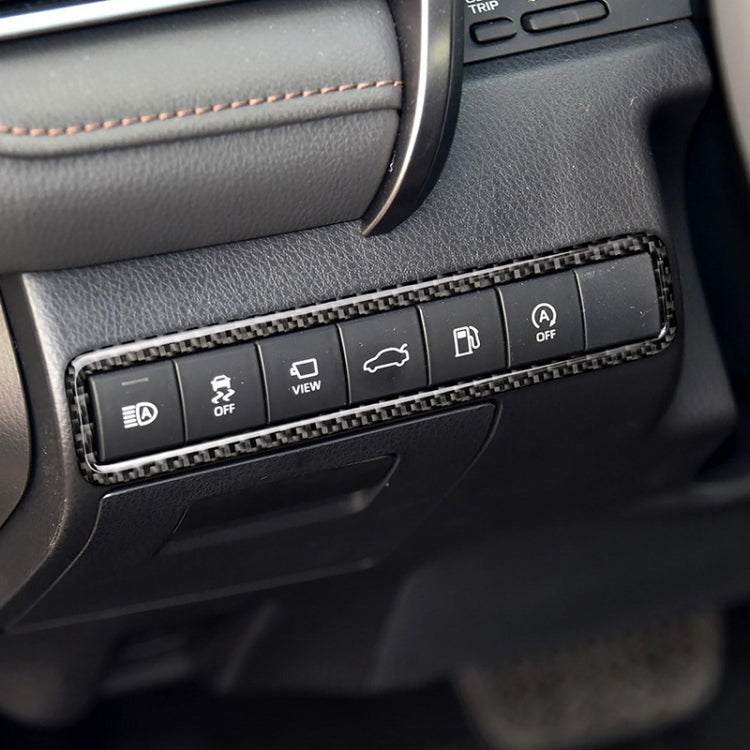 Car Carbon Fiber Main Driving Multi-functional Button Frame Decorative Sticker for Toyota Eighth Generation Camry 2018-2019