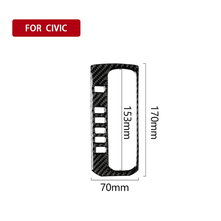 Car Carbon Fiber Gear Position Button Frame Decorative Sticker for Honda Tenth Generation Civic 2016-2019, Left Drive