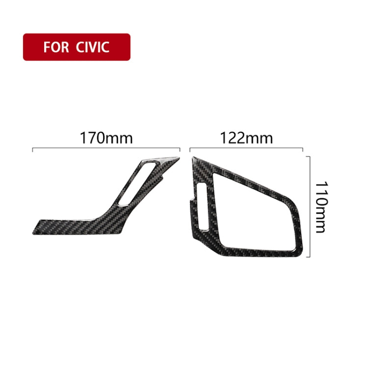 Car Carbon Fiber Right and Left Air Outlet Decorative Sticker for Honda Tenth Generation Civic 2016-2019, Left Drive