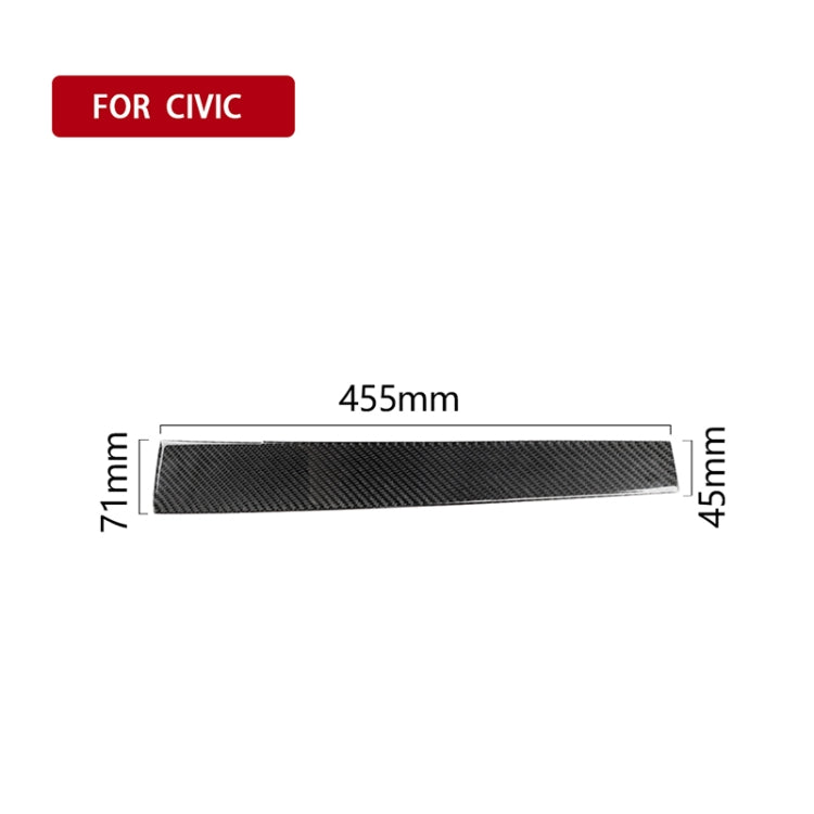 Car Carbon Fiber Central Control Decorative Sticker for Honda Tenth Generation Civic 2016-2019