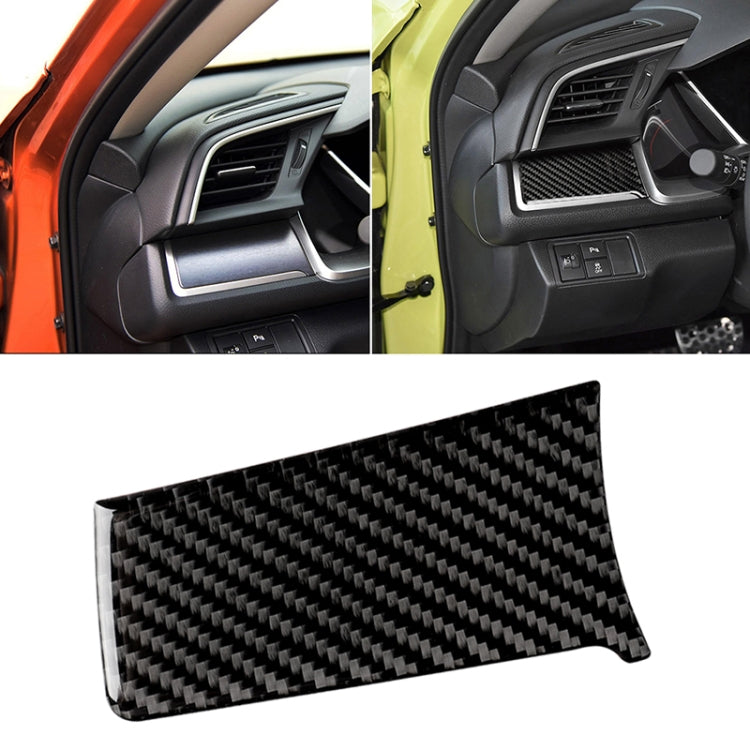 Car Carbon Fiber Central Control Left Stripe Decorative Sticker for Honda Tenth Generation Civic 2016-2019, Left Drive
