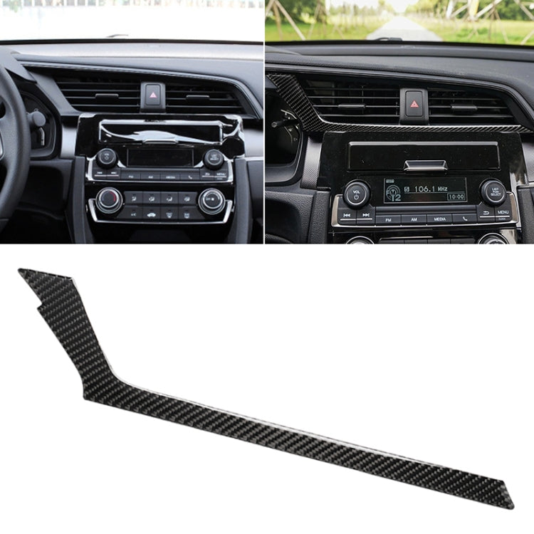 Car Carbon Fiber Central Control Air Outlet Below Decorative Sticker for Honda Tenth Generation Civic 2016-2019, Left Drive