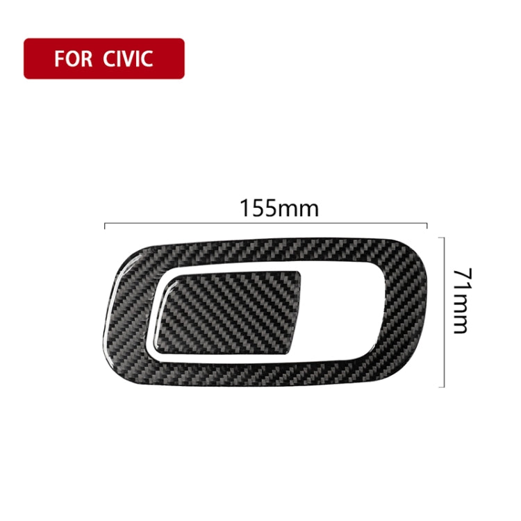 Car Carbon Fiber Storage Box Switch Decorative Sticker for Honda Tenth Generation Civic 2016-2019, Left Drive