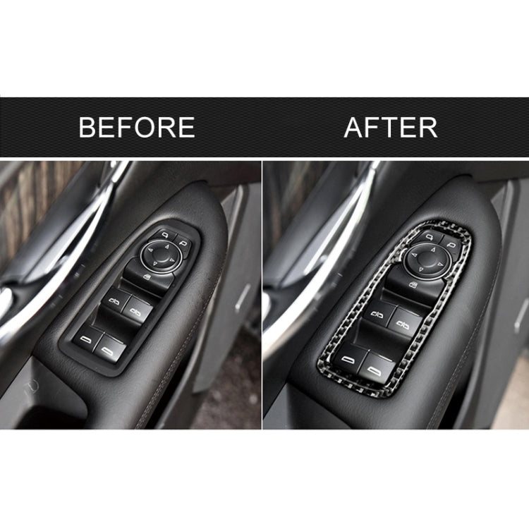 Car Carbon Fiber Door Window Lift Panel Decorative Sticker for Cadillac XT5 2016-2017