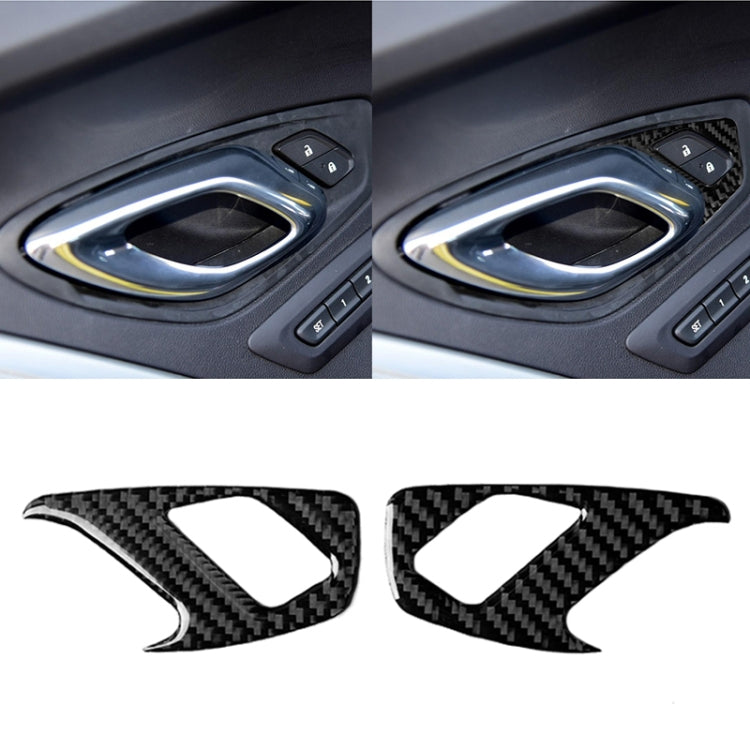 2 PCS Car Carbon Fiber Inner Door Lock Decorative Sticker for Chevrolet Camaro 2017-2019