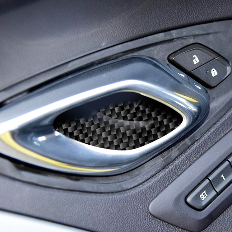 Car Carbon Fiber Door Inner Handle Wrist Panel Decorative Sticker for Chevrolet Camaro 2017-2019